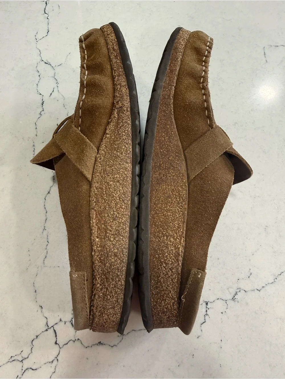Birkenstock Brown Suede Buckle Slip-On Loafers Moccasins Women 8.5 Men 7